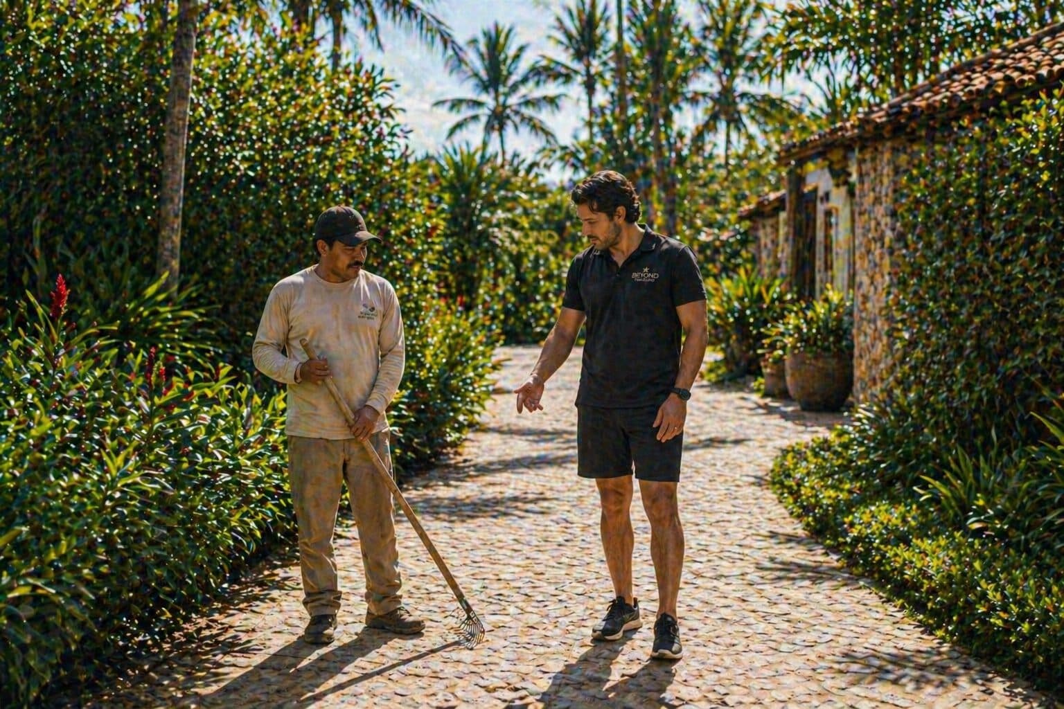 Beyond Traveling team member speaking with a local property vendor in Punta Mita